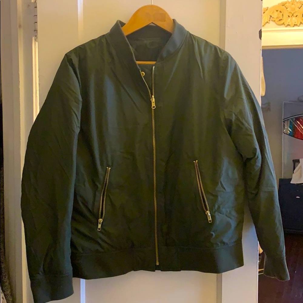 Army Green Bomber Jacket (Reversible) - Size L